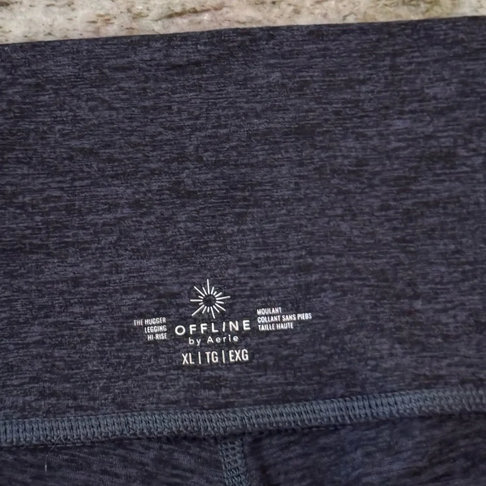 Aerie Heathered Navy High-Waisted Leggings “The Hugger Leggings” w/ Pockets XL - Picture 4 of 4